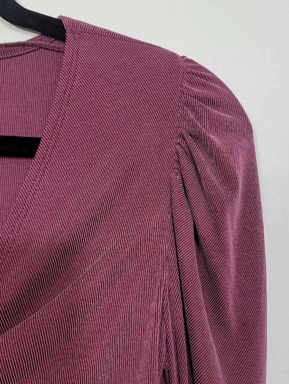 Free People Tie The Knot Top Size S Maroon Puff Sleeve Front Tie OB1054017 Boho